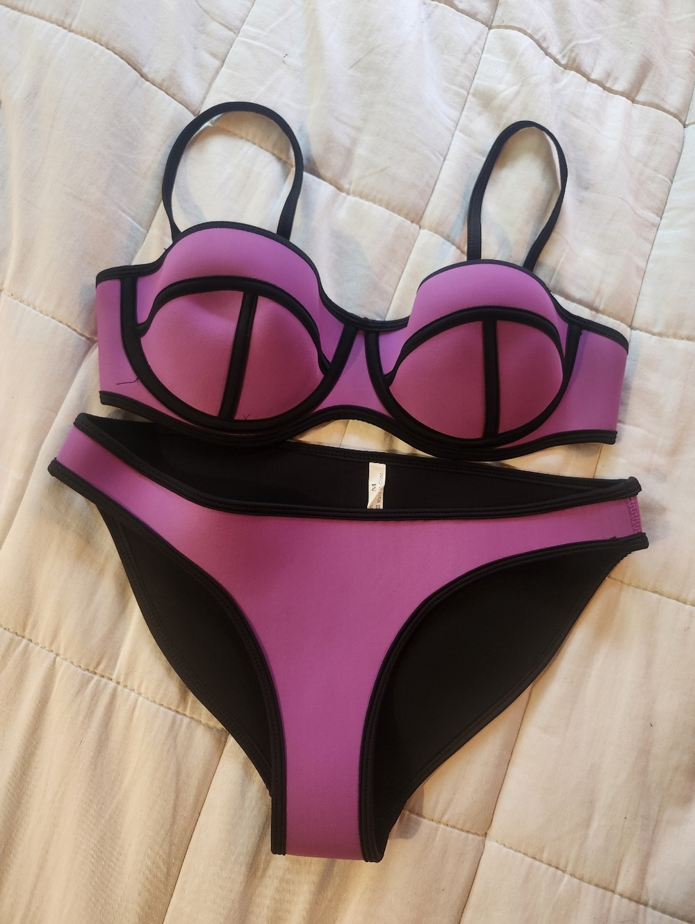 Purple And Black Neoprene Bathingsuit